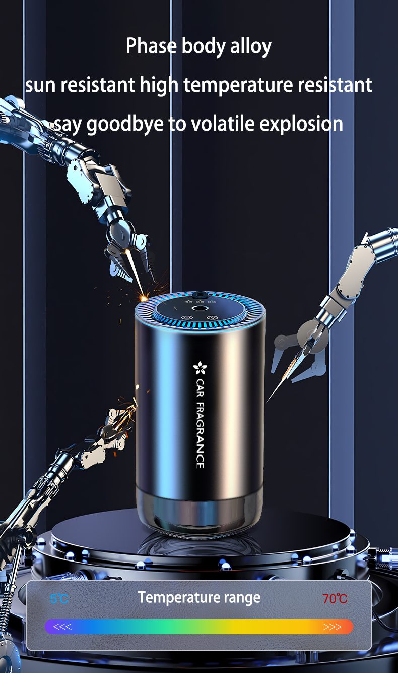 The new intelligent car humidifier sprays mist and starts the built-in battery spray aromatherapy machine with the car