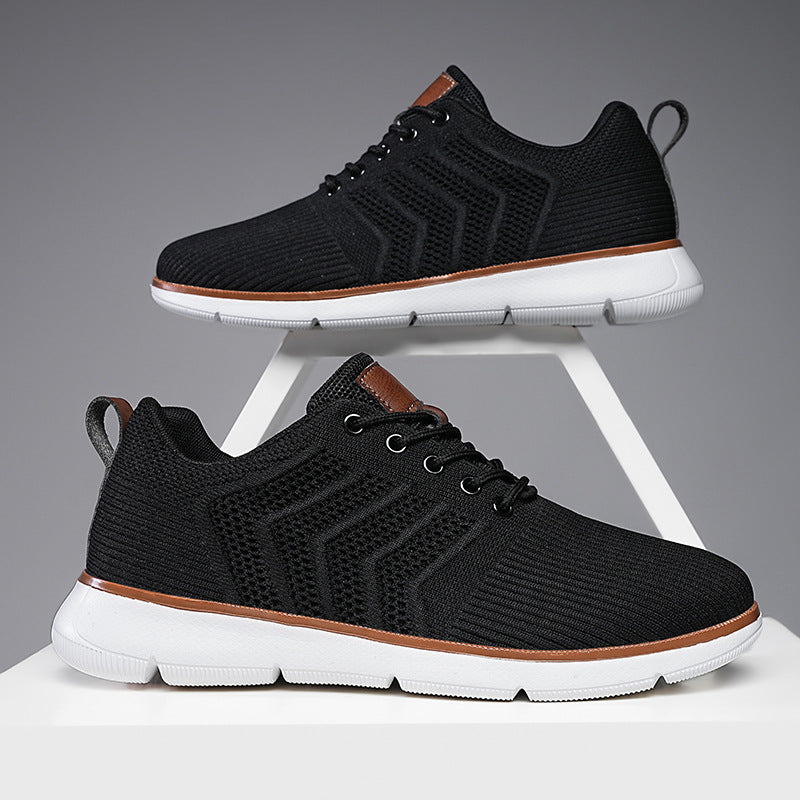 Fashion Lace-up Mesh Sneakers Casual Flying Woven Walking Sports Shoes For Men