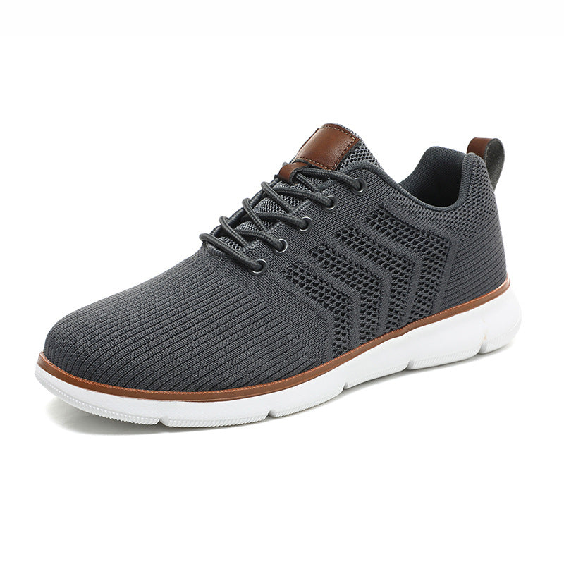 Fashion Lace-up Mesh Sneakers Casual Flying Woven Walking Sports Shoes For Men