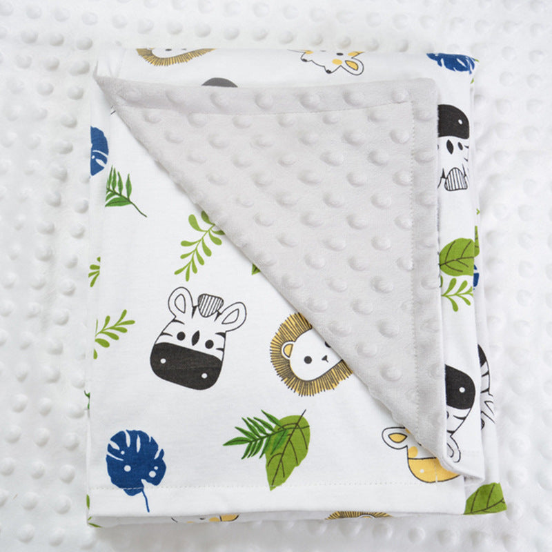 Super Soft Bubble Velvet Pea Velvet Double Layer Children's Blanket Baby Travel Windproof Blanket Air Conditioning Blanket