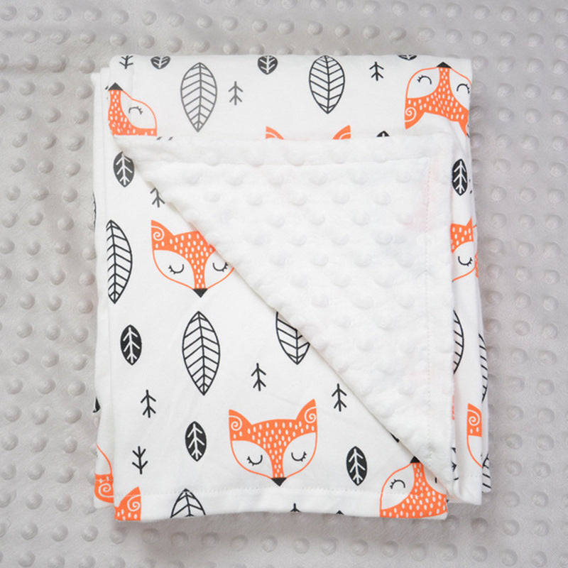 Super Soft Bubble Velvet Pea Velvet Double Layer Children's Blanket Baby Travel Windproof Blanket Air Conditioning Blanket