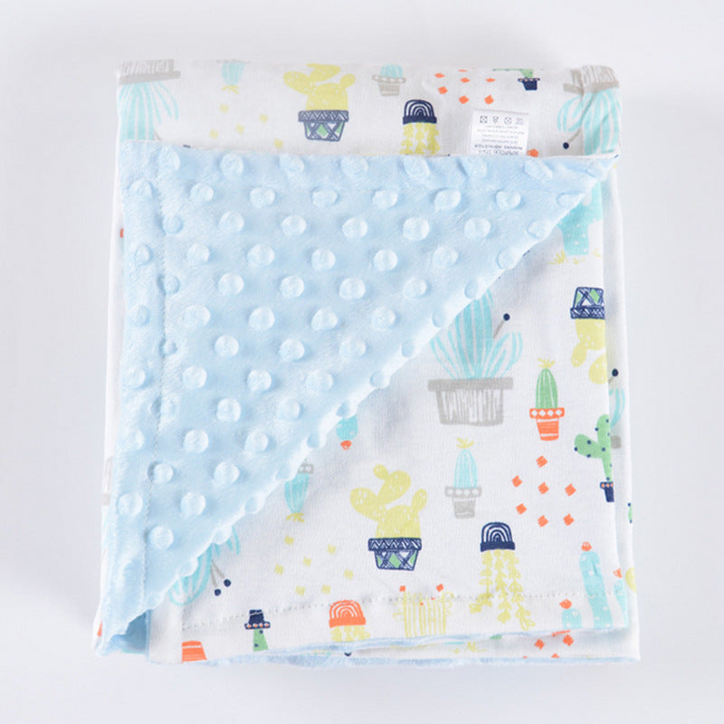 Super Soft Bubble Velvet Pea Velvet Double Layer Children's Blanket Baby Travel Windproof Blanket Air Conditioning Blanket