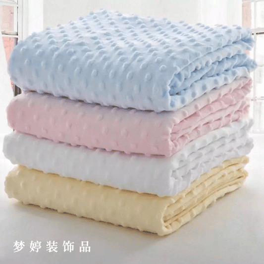 Super Soft Bubble Velvet Pea Velvet Double Layer Children's Blanket Baby Travel Windproof Blanket Air Conditioning Blanket