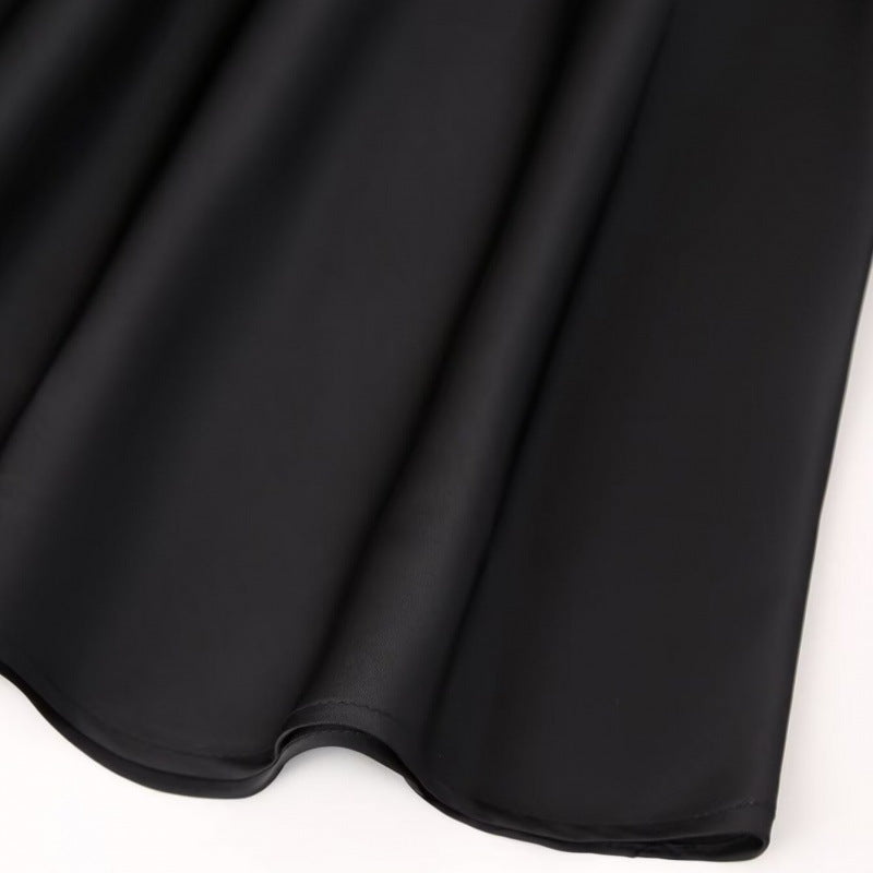 Women's Fashion Casual Pure Color All-matching High Waist Satin Skirt
