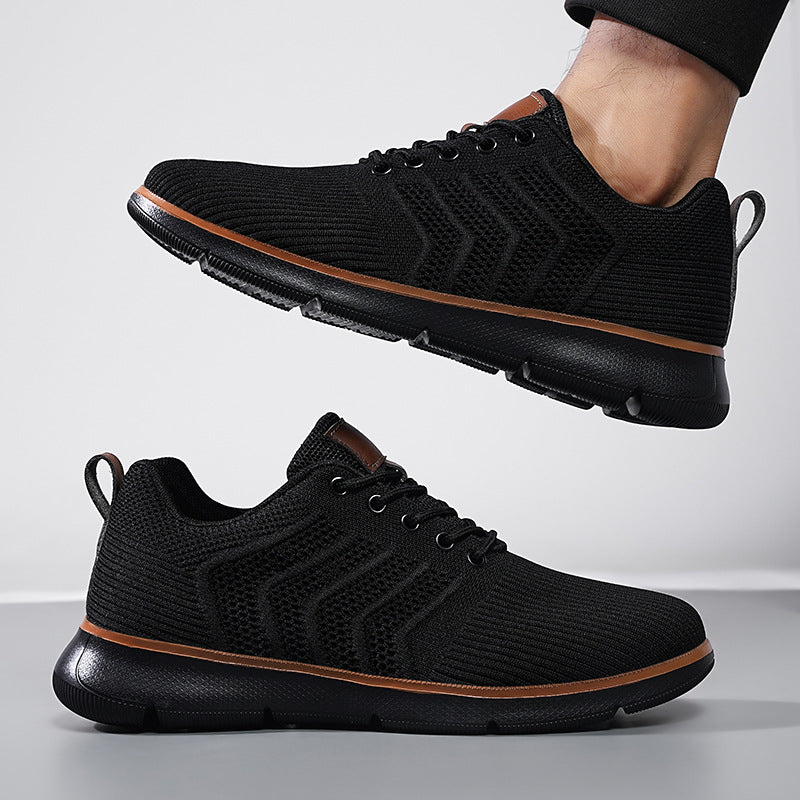 Fashion Lace-up Mesh Sneakers Casual Flying Woven Walking Sports Shoes For Men