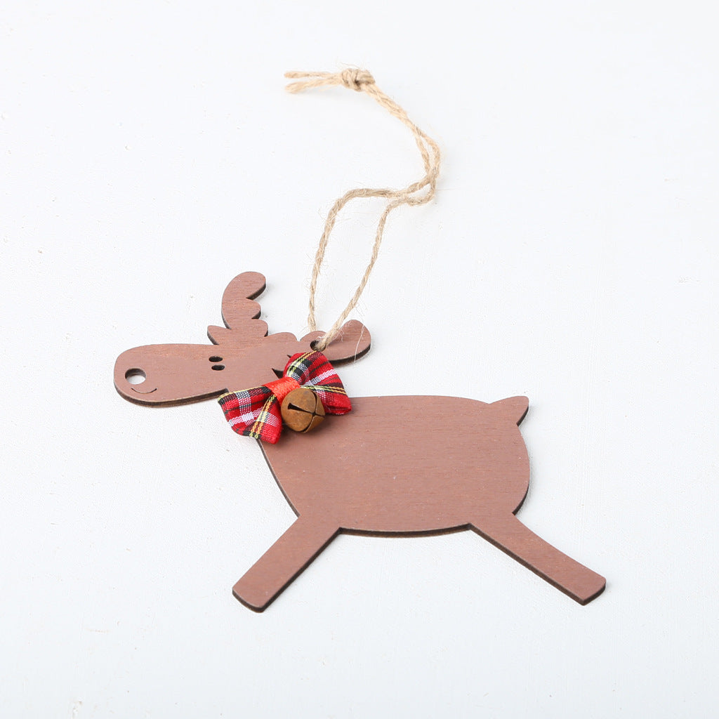 Wooden Crafts Pendants Custom Laser Cutting Christmas Decoration Wood Products Christmas Elk Pendants