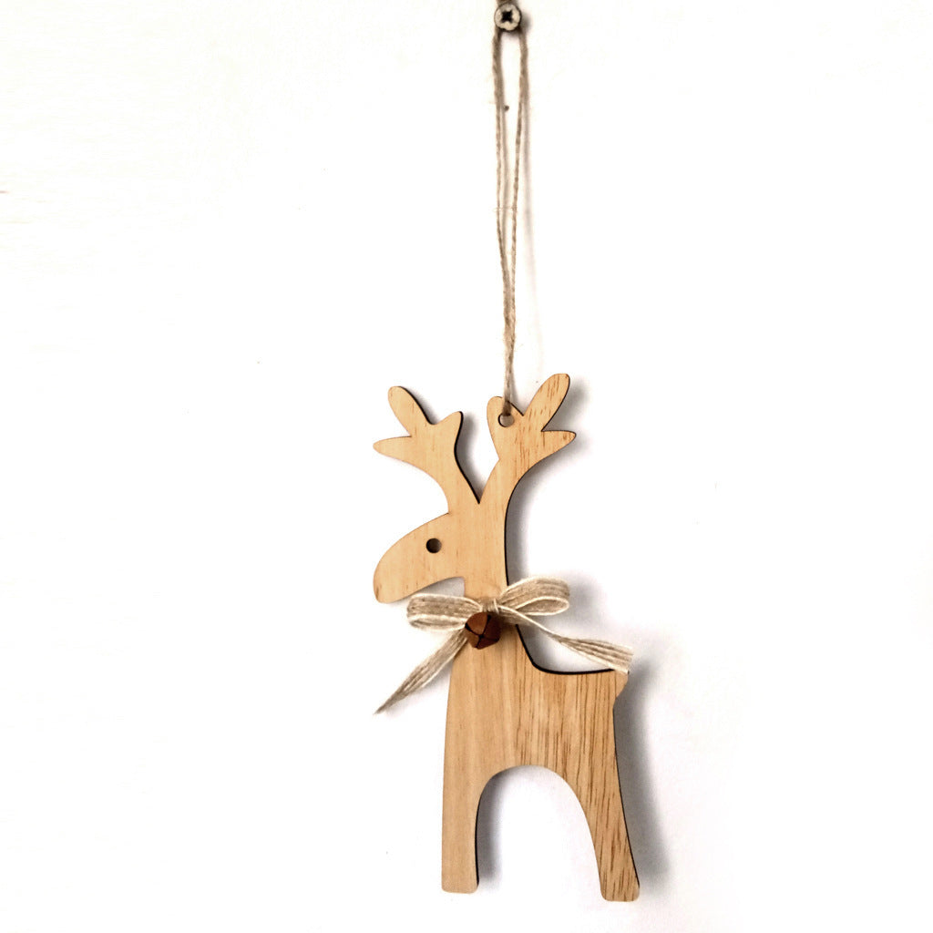 Wooden Crafts Pendants Custom Laser Cutting Christmas Decoration Wood Products Christmas Elk Pendants