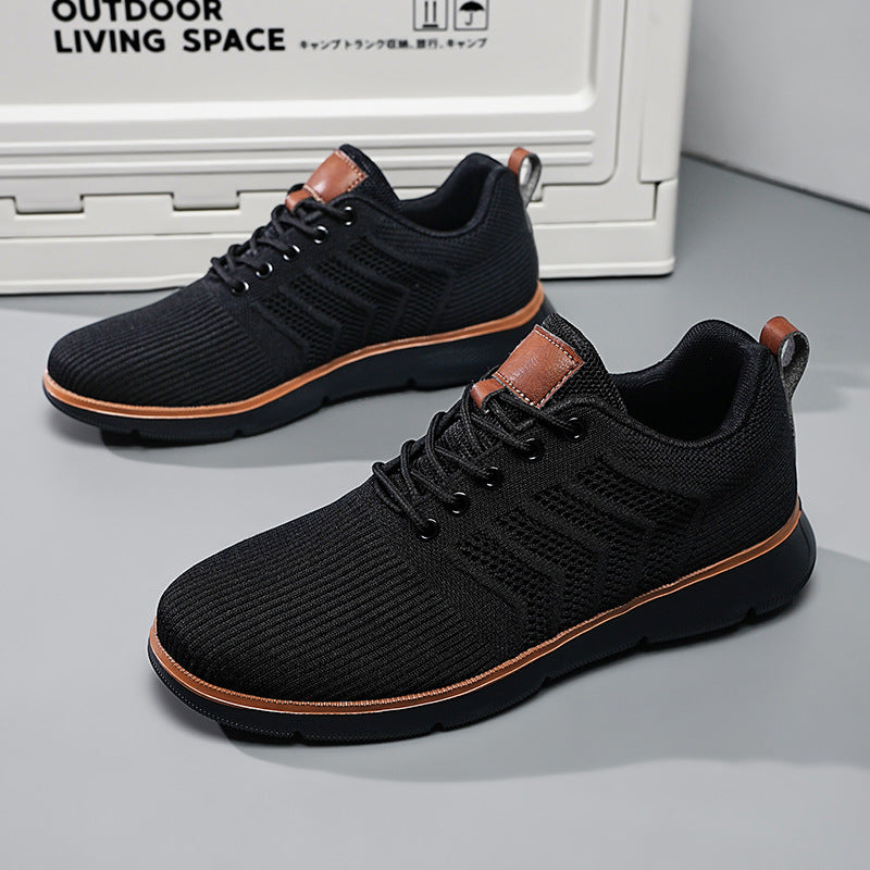 Fashion Lace-up Mesh Sneakers Casual Flying Woven Walking Sports Shoes For Men