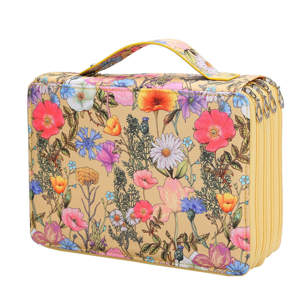 Amazon AliExpress 200-hole Color Large-capacity Pen Four-layer Zipper Pencil Case Pencil Case Pencil Case Set