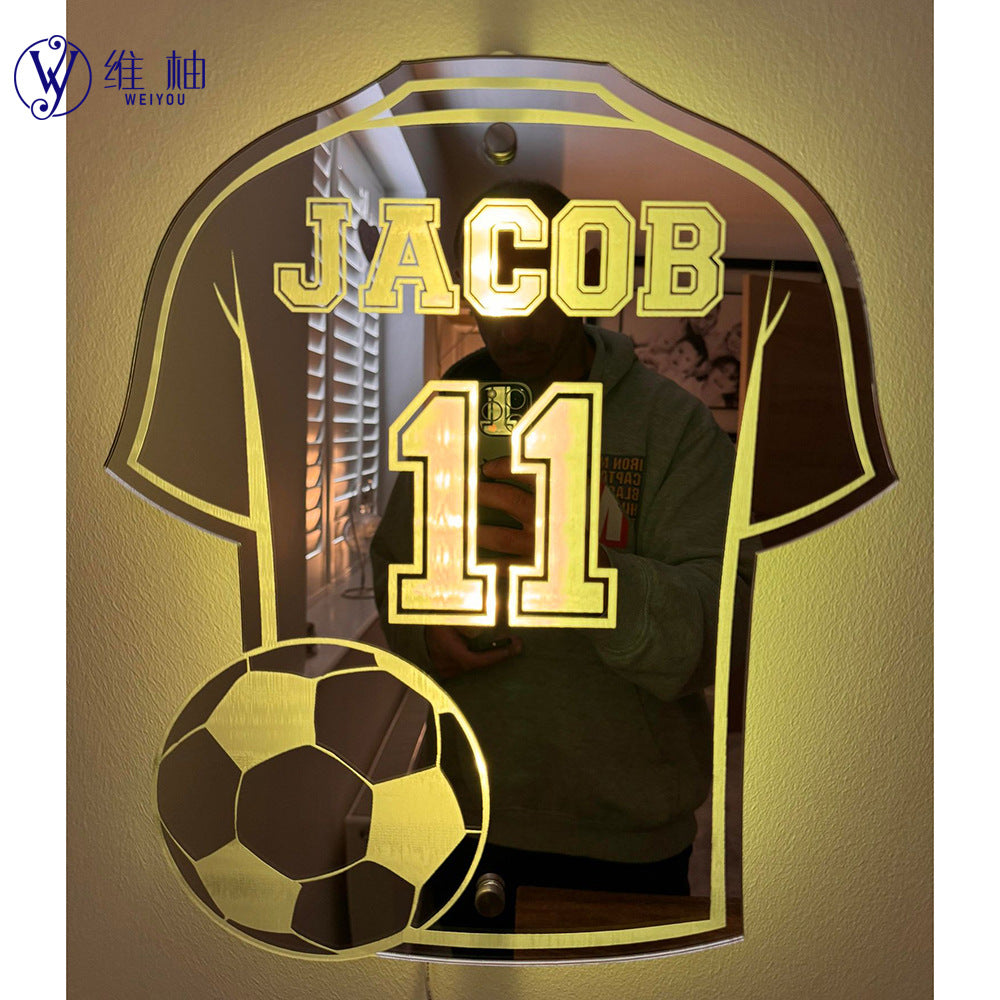 12-color Marquee Jersey Mirror Personalized DIY Name Football Jersey Number Bedroom Pendant