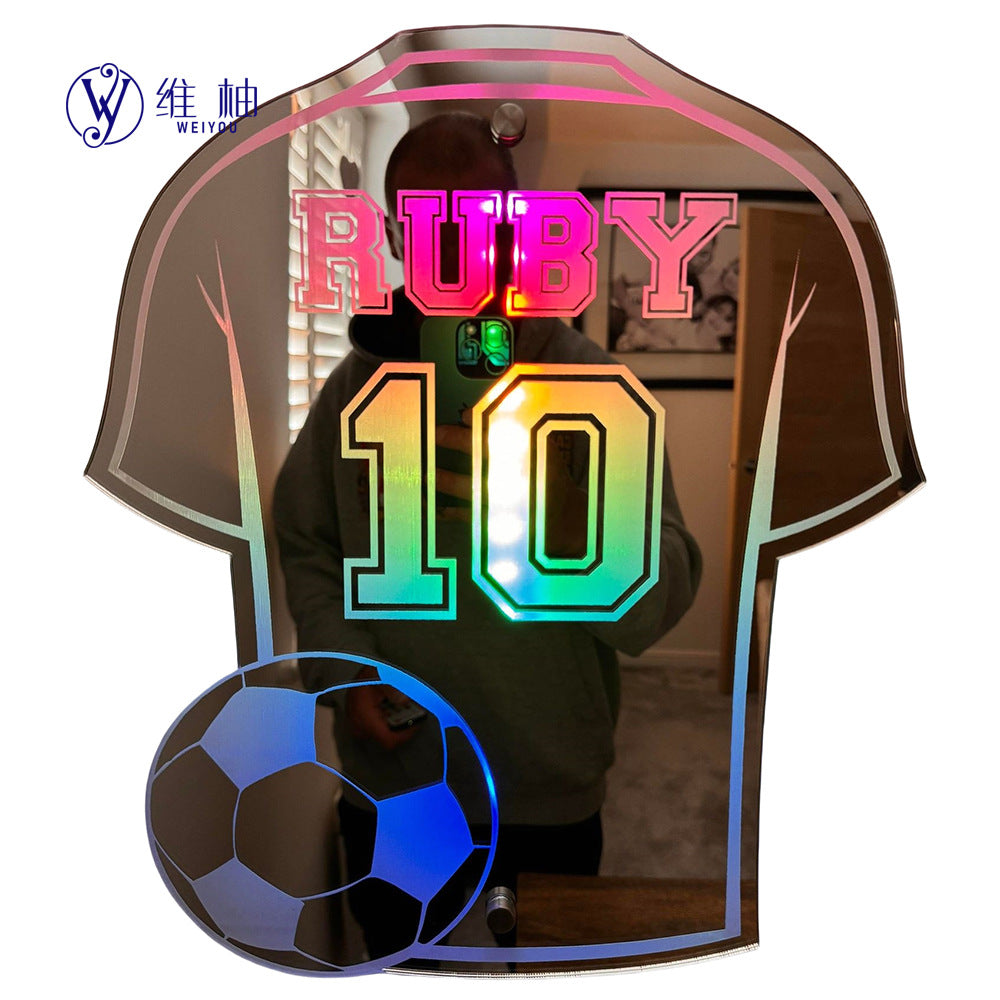 12-color Marquee Jersey Mirror Personalized DIY Name Football Jersey Number Bedroom Pendant