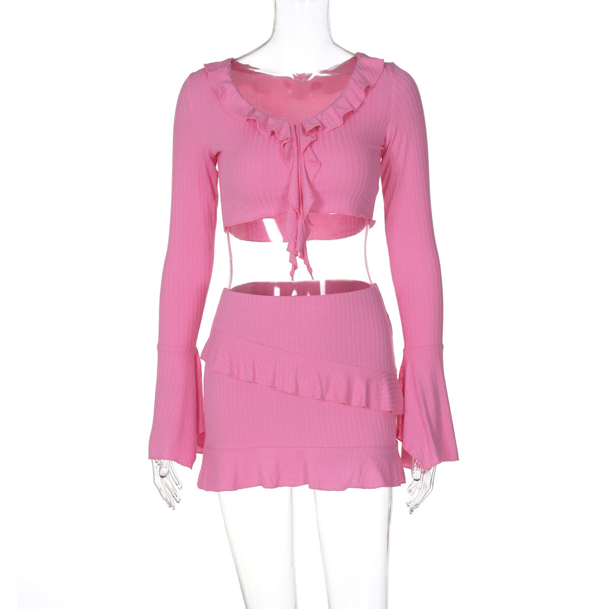 Women's Lotus Leaf Skirt Two-piece Suit Fashion