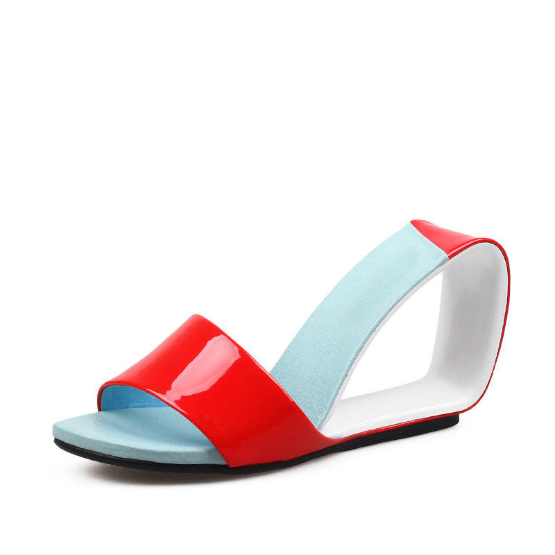 Women's Hollow-out Slippers Abnormal Shape Heels