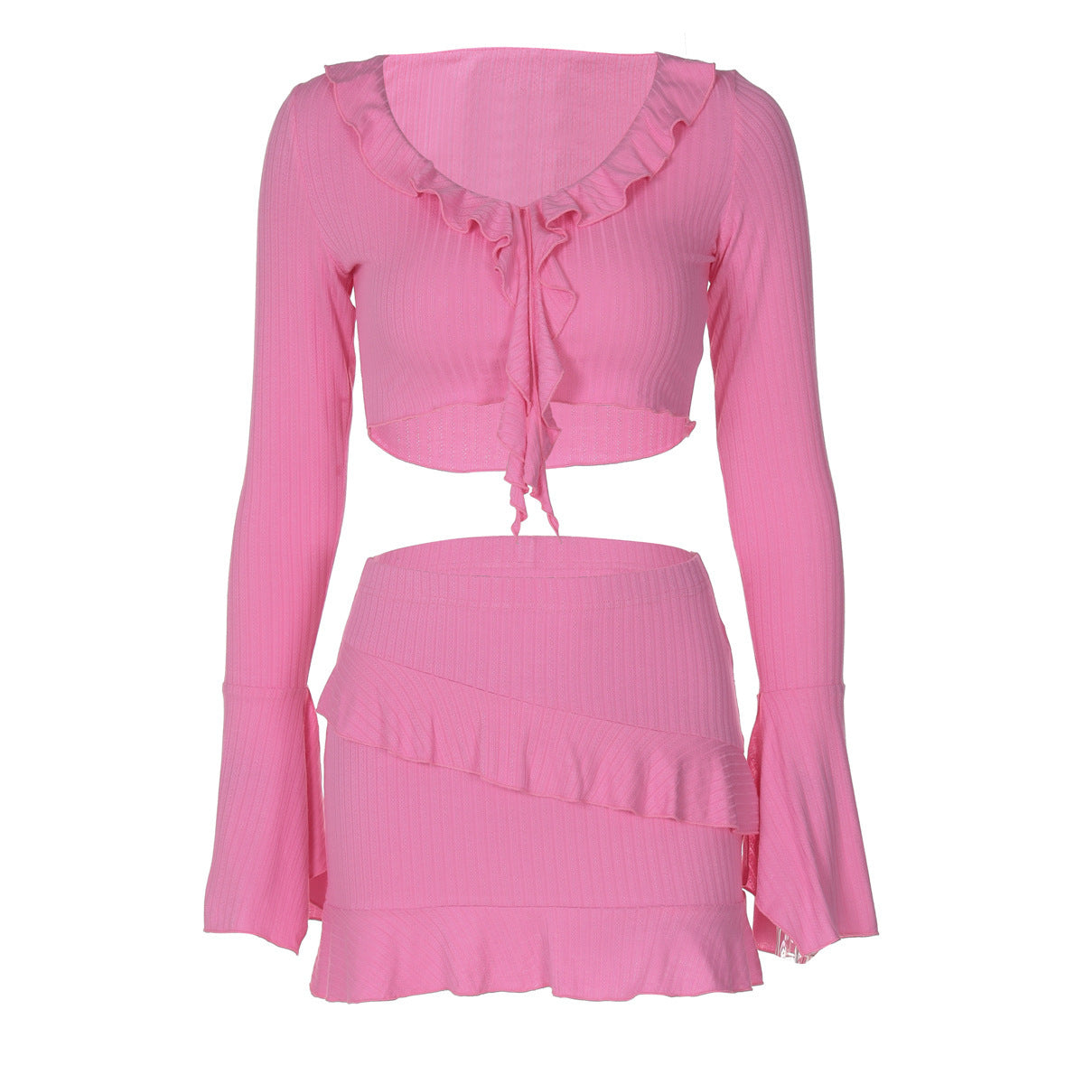 Women's Lotus Leaf Skirt Two-piece Suit Fashion