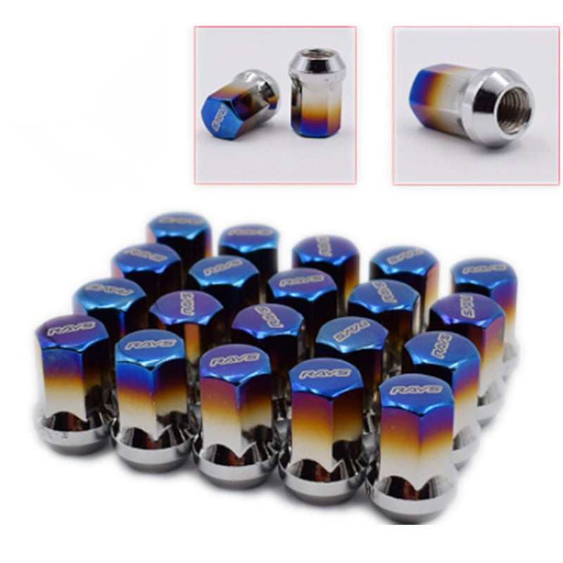 SPSLD Car Wheel Modification Nut Roasted Blue Screw Cast Iron Nut Wheel Modification Rivet Screw Nut