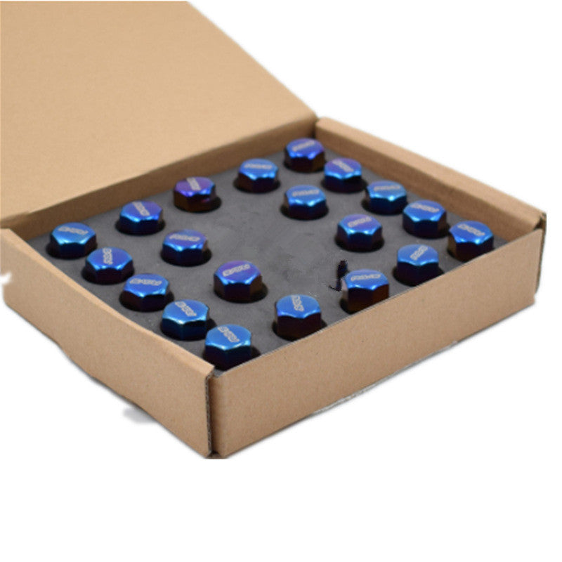 SPSLD Car Wheel Modification Nut Roasted Blue Screw Cast Iron Nut Wheel Modification Rivet Screw Nut