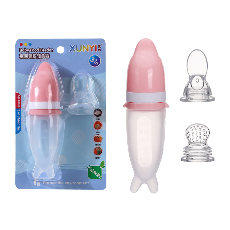 Baby Dolphin Spoon Complementary Food Feeding Soft Spoon Head