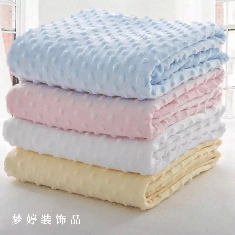 Super Soft Bubble Velvet Pea Velvet Double Layer Children&#039;s Blanket Baby Travel Windproof Blanket Air Conditioning Blanket