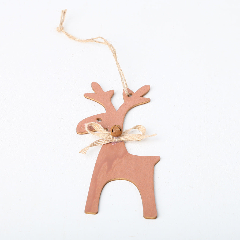 Wooden Crafts Pendants Custom Laser Cutting Christmas Decoration Wood Products Christmas Elk Pendants