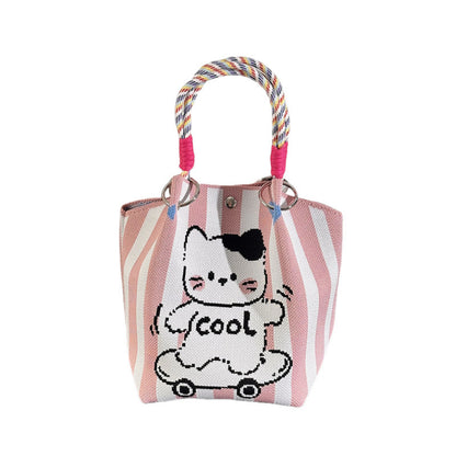 Knitted Buckle Bag Portable Large Capacity