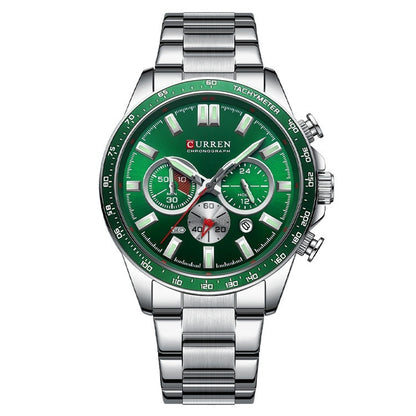 Men's Waterproof Calendar Steel Belt Quartz Watch