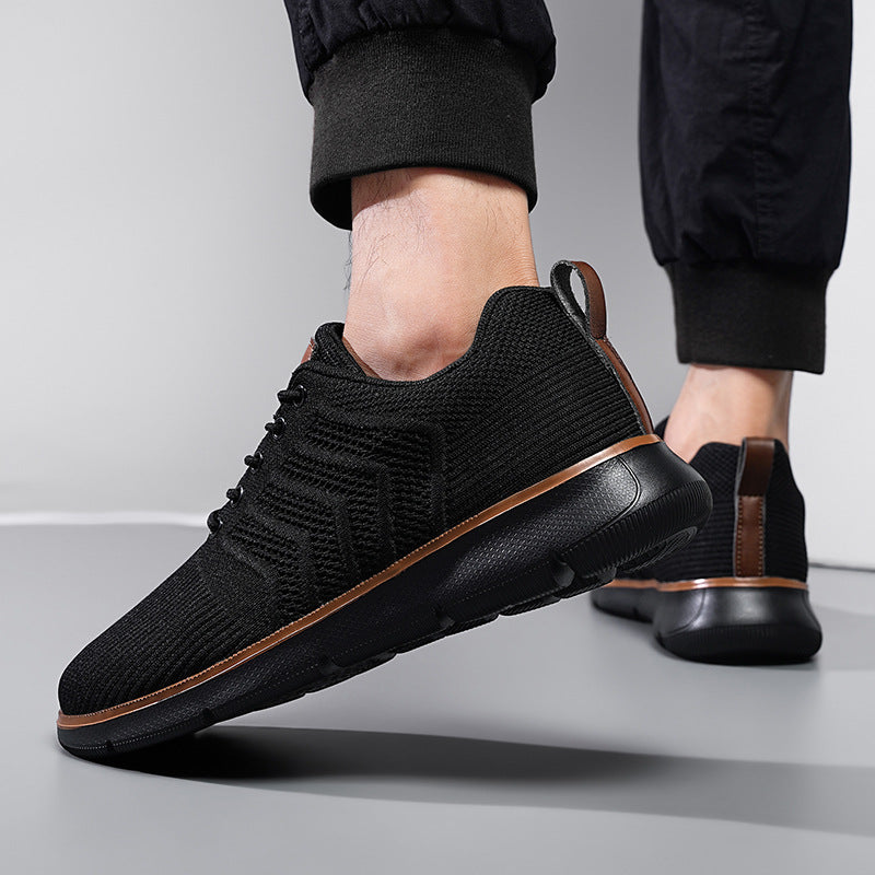 Fashion Lace-up Mesh Sneakers Casual Flying Woven Walking Sports Shoes For Men