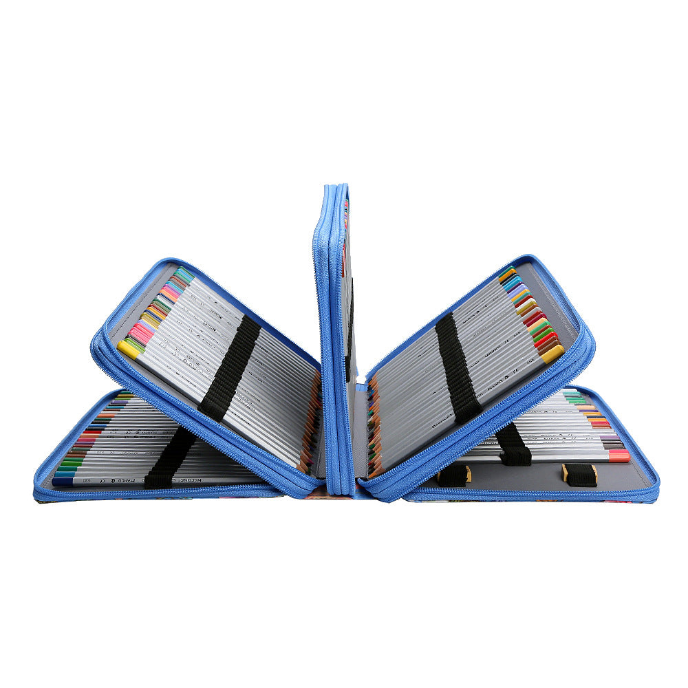 Amazon AliExpress 200-hole Color Large-capacity Pen Four-layer Zipper Pencil Case Pencil Case Pencil Case Set