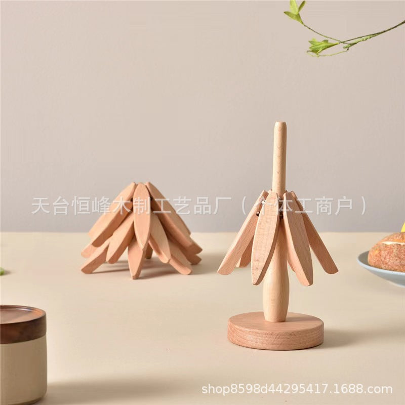 Wooden Creative Walnut One Tree Heat Insulation Mat Christmas Tree Solid Wood Heat Insulation Dining Table Mat Home Coaster Sand Pot Mat