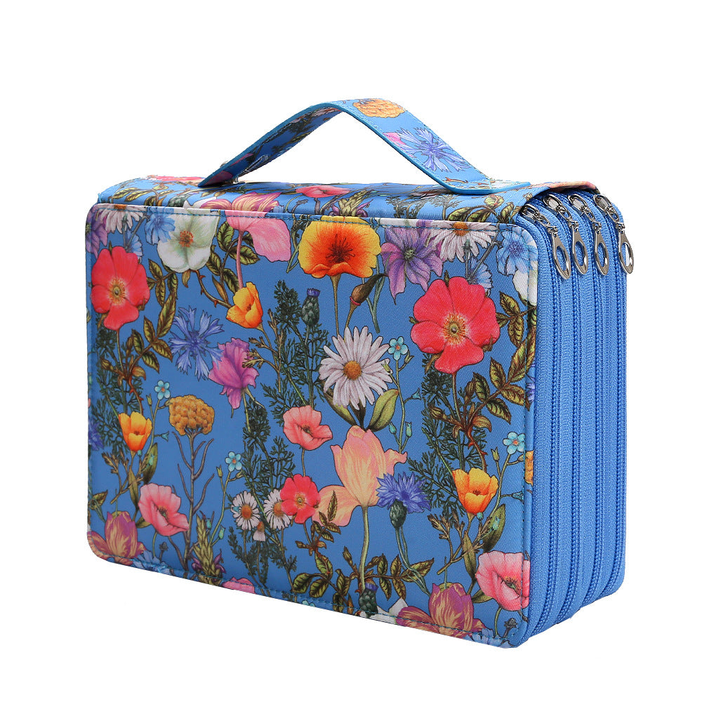 Amazon AliExpress 200-hole Color Large-capacity Pen Four-layer Zipper Pencil Case Pencil Case Pencil Case Set