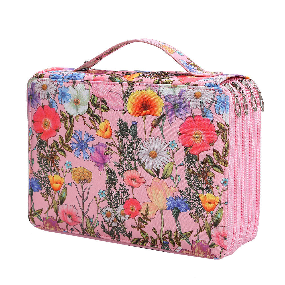 Amazon AliExpress 200-hole Color Large-capacity Pen Four-layer Zipper Pencil Case Pencil Case Pencil Case Set