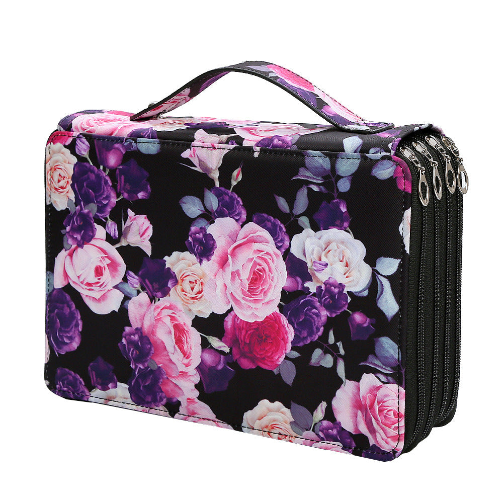 Amazon AliExpress 200-hole Color Large-capacity Pen Four-layer Zipper Pencil Case Pencil Case Pencil Case Set