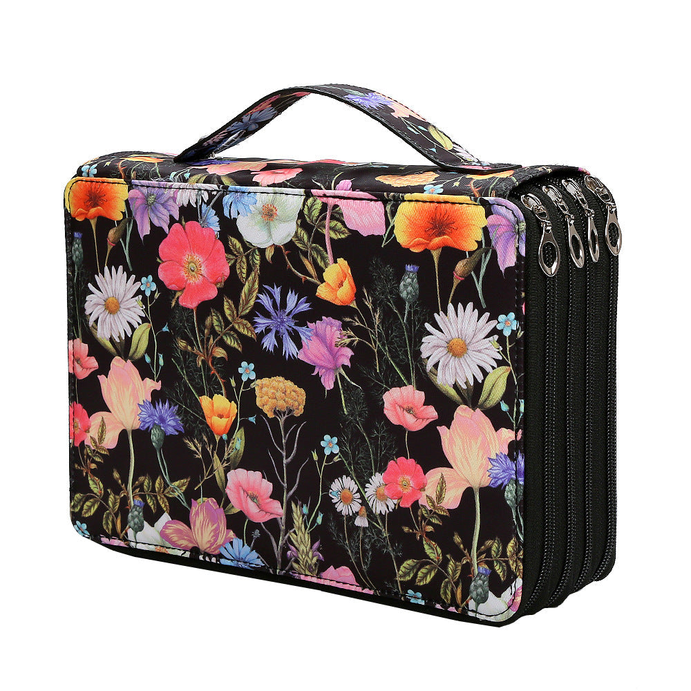 Amazon AliExpress 200-hole Color Large-capacity Pen Four-layer Zipper Pencil Case Pencil Case Pencil Case Set