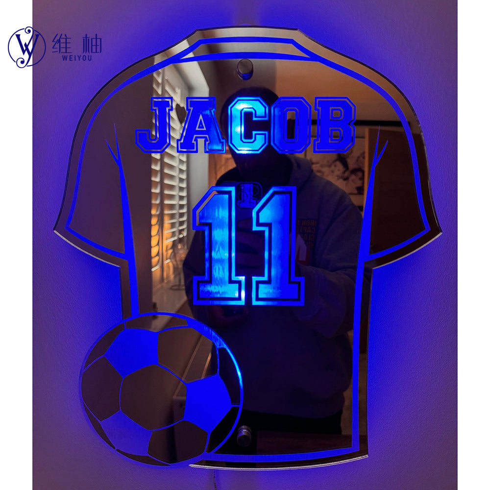 12-color Marquee Jersey Mirror Personalized DIY Name Football Jersey Number Bedroom Pendant