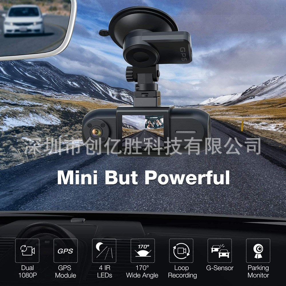 1.5 Inch Amazon E-commerce Essentials MSTAR 1080P+1080P Infrared Night Vision Recorder In Front Of The Car