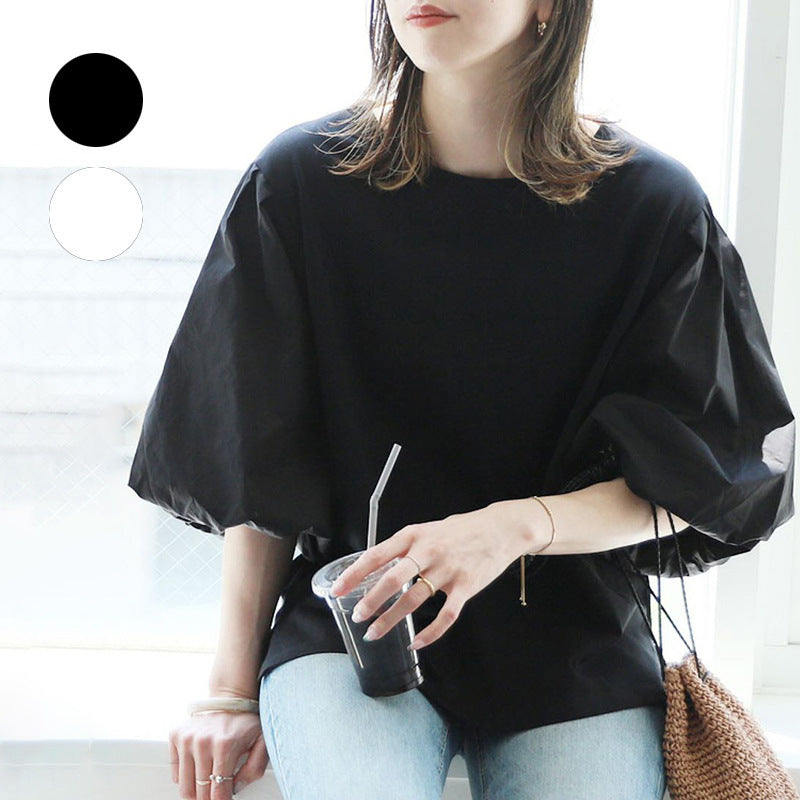 Women's Cotton T-shirt Patchwork Top