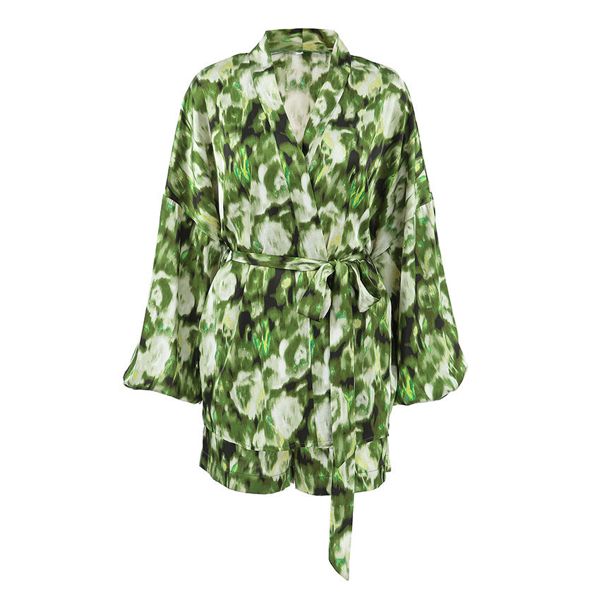 Fashion Loose Printed Homewear Cardigan